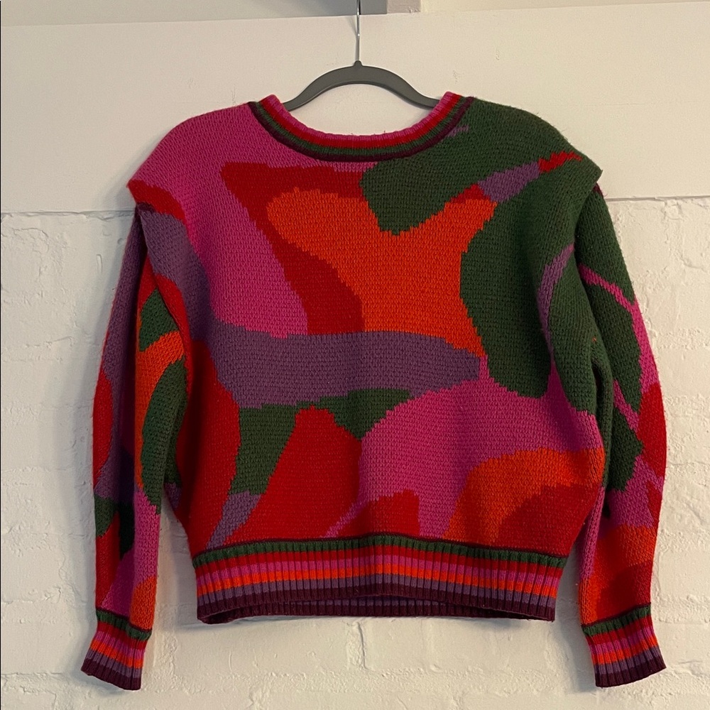 FARM Rio Women's Multicolor Abstract Knit Sweater XS - Picture 3 of 11
